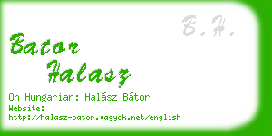 bator halasz business card